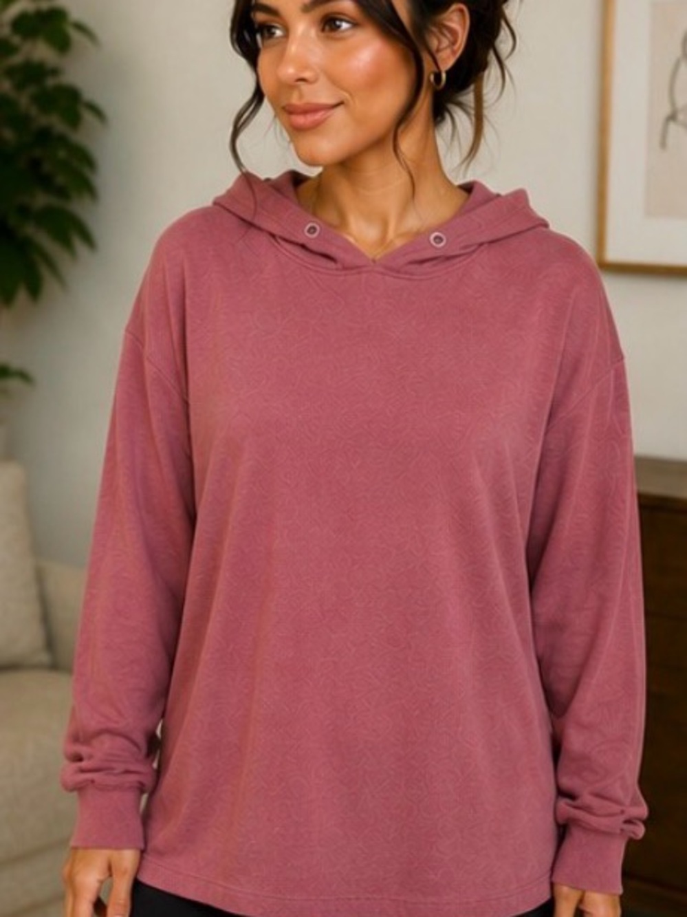 MAX MIA Rose Mauve Hooded Pullover